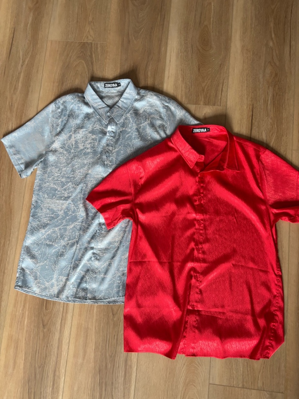 NWOT - ZEROYAA 
Men’s 2 pack short sleeve button up 
97% polyester 3% spandex